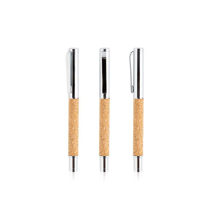 Pióro kulkowe z metalu i korka, w eleganckim pudełku - IP13158638