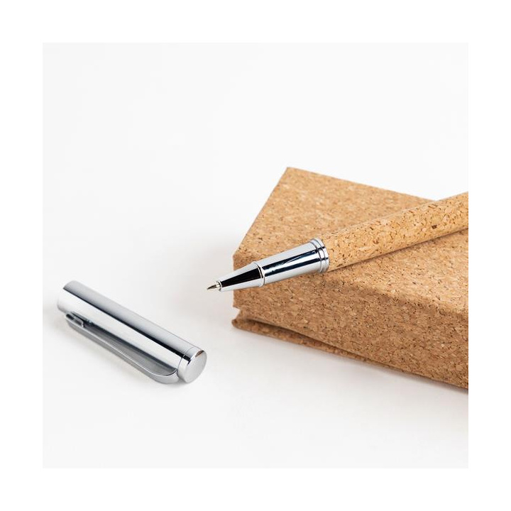 Pióro kulkowe z metalu i korka, w eleganckim pudełku - IP13158638
