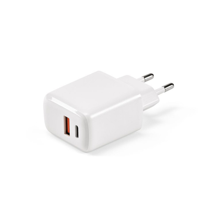 Obudowa z recyklingowanego plastiku PET z USB-A i USB-C, 20 W - ABC002