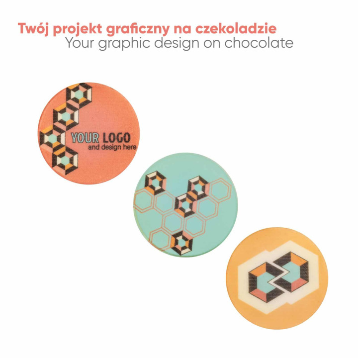 Zestaw czekoladowych medali z nadrukiem choco circle 3 sztuki - SLOD-0414