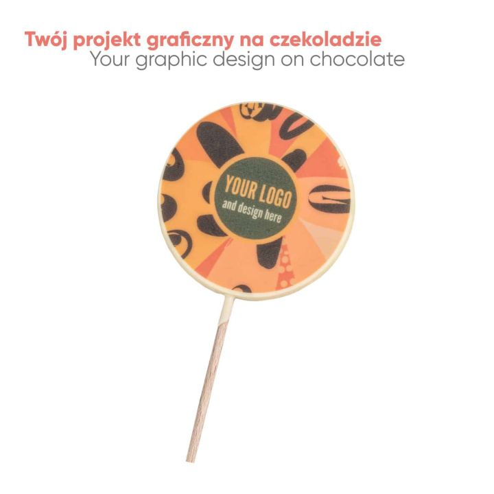 Czekoladowy lizak z nadrukiem lolly font 40 g - SLOD-0469