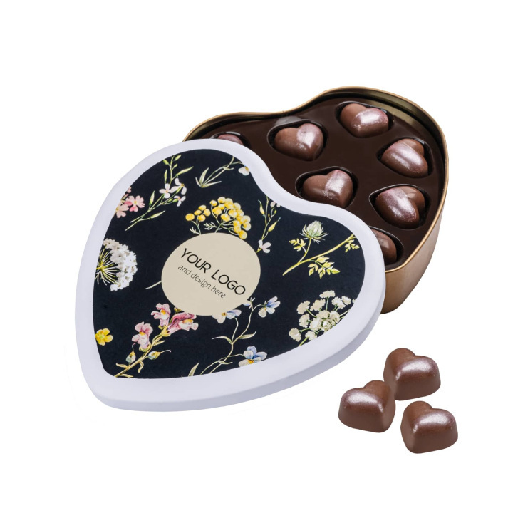 Praliny velvet hearts tin - SLOD-0404