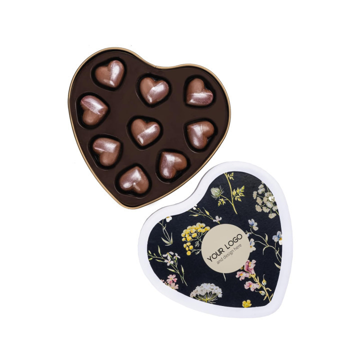 Praliny velvet hearts tin - SLOD-0404