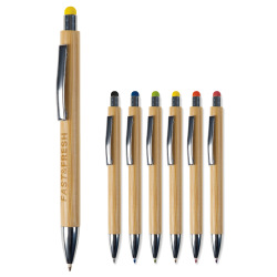 Bambusowy długopis z kolorowym korpusem  - LT87285