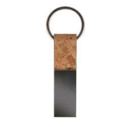 Prostokątny brelok do kluczy z korka i metalu - LT99708