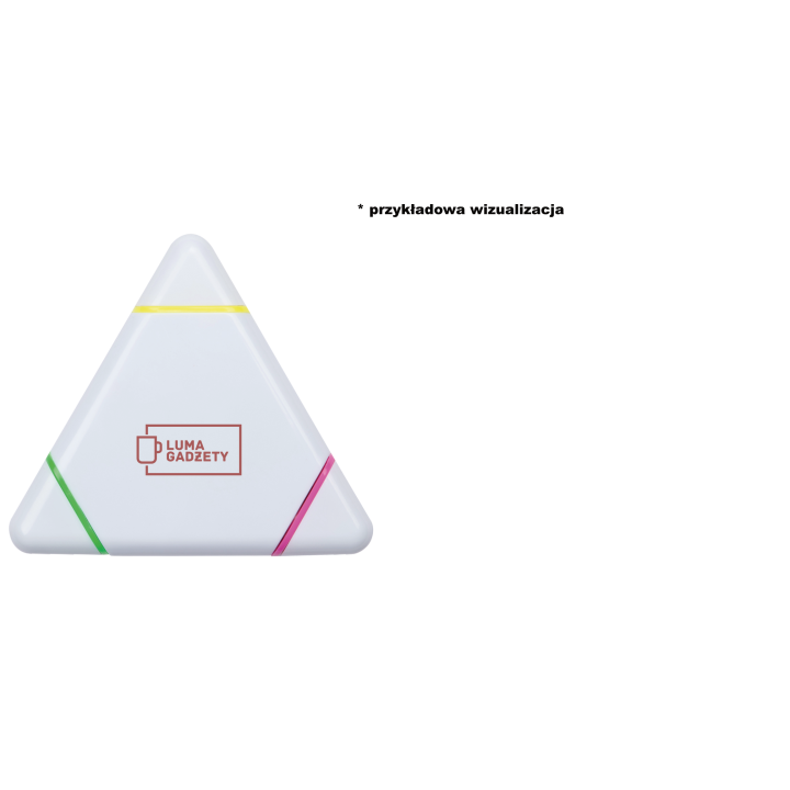 Trzykolorowy zakreślacz, wykonany z materiałów pochodzących z recyklingu - 1388306