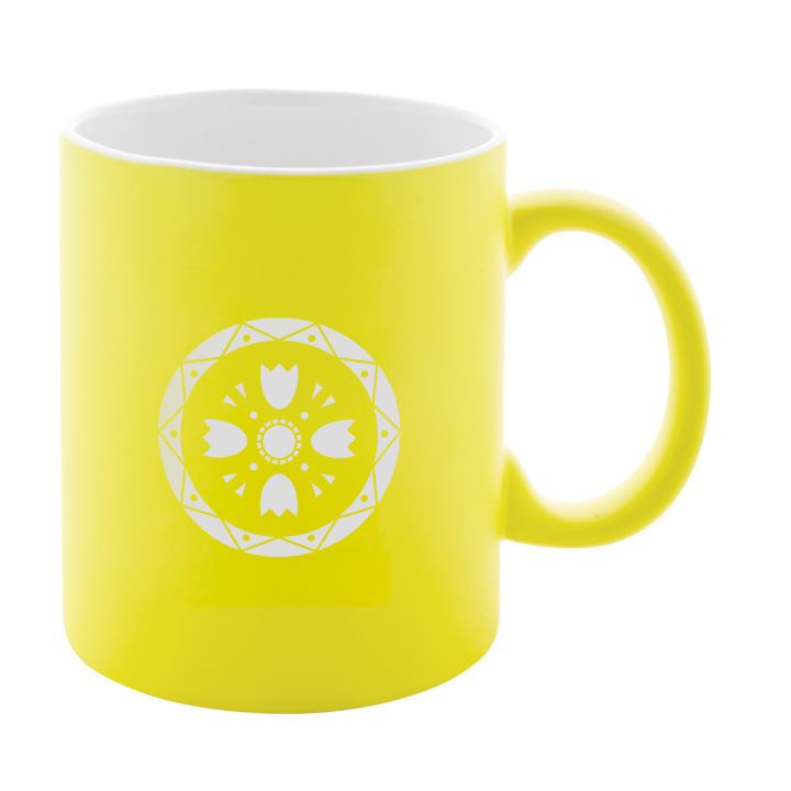 Kolorowy kubek ceramiczny z białym środkiem, 350 ml - AP781261 (ANDA#02)