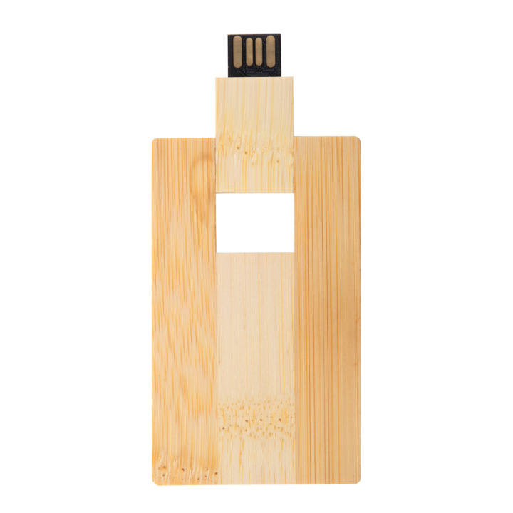 Bambusowy pendrive w kształcie karty kredytowej - AP897087 (ANDA#)