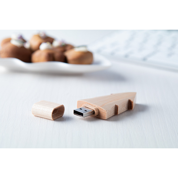 Drewniany pendrive USB w kształcie choinki - AP897088 (ANDA#)