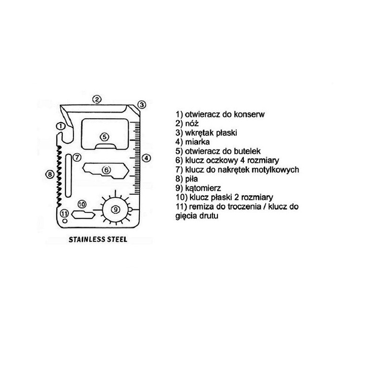 Metalowe narzędzie w kształcie karty - R17498.01