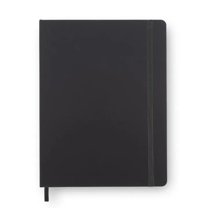 Tasteful B5 notebook with coloured rubber band made of PU eco leather - 18004