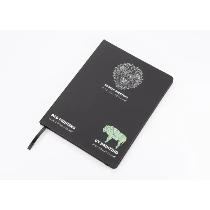 Tasteful B5 notebook with coloured rubber band made of PU eco leather - 18004