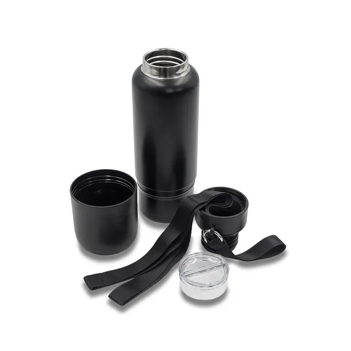 Multina Multifunctional vacuum bottle 500ml black - R08437 (gadzety reklamowe)