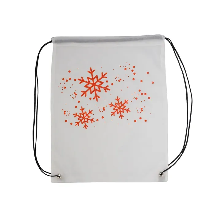 Glitter christmas gift bag white - X91031 (gadzety reklamowe)