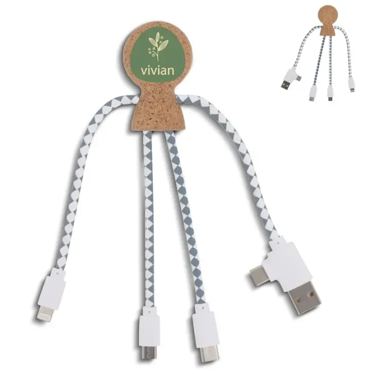 Xoopar Mr. Bio Cork Charging Cable - LT41017 (gadzety reklamowe)