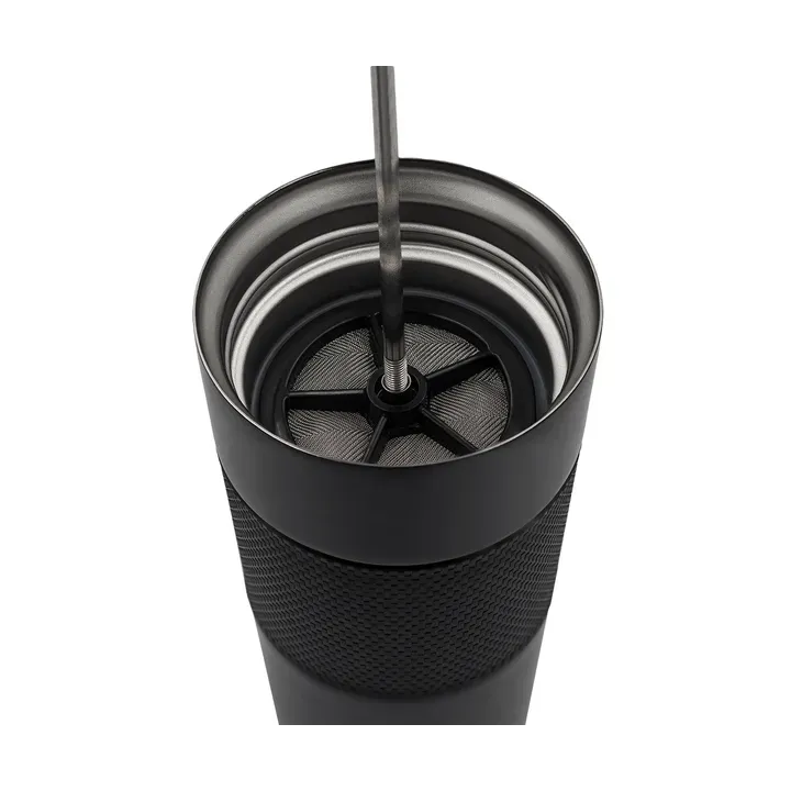 Kubek termiczny z french press Aspet 450 ml czarny - R08191 (gadzety reklamowe)