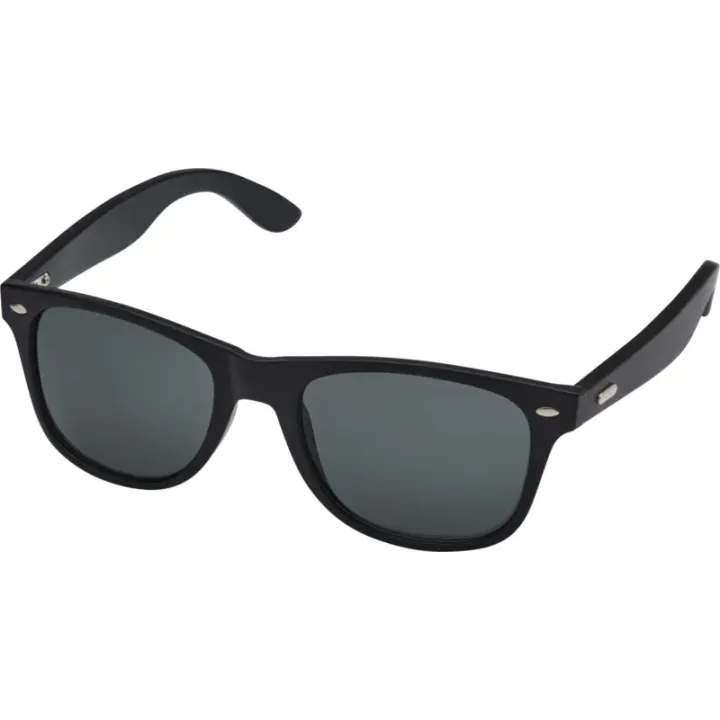 Okulary przeciwsłoneczne w stylu retro z bambusowymi zausznikami - 12705490