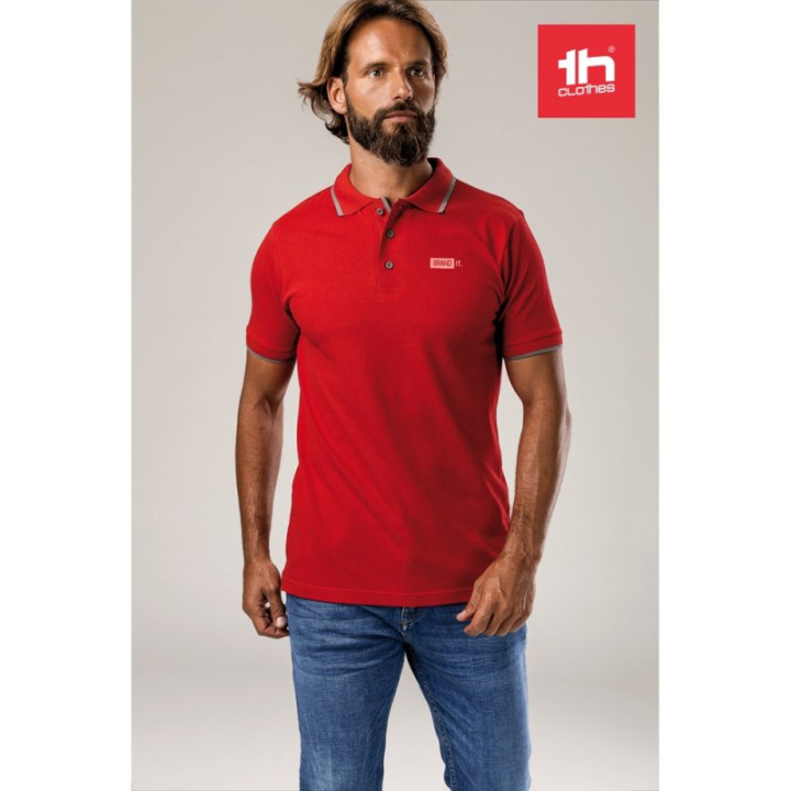 Męski slim fit polo t-shirt - ST 30136/30137