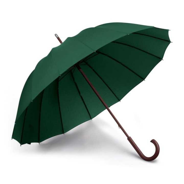 Poliestrowy parasol manualny, drewniana rączka - ST 31120