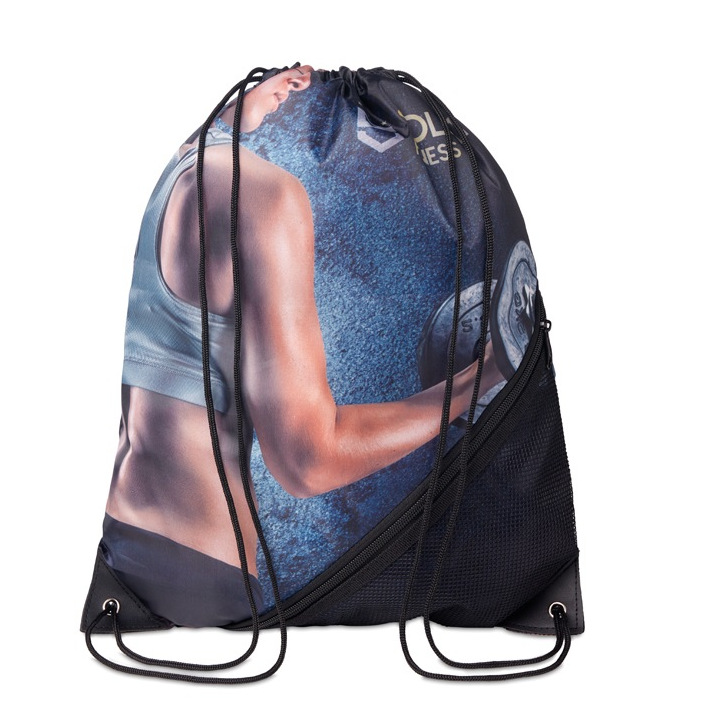 MB3103 - RPET drawstring bag with zippered mesh pouch